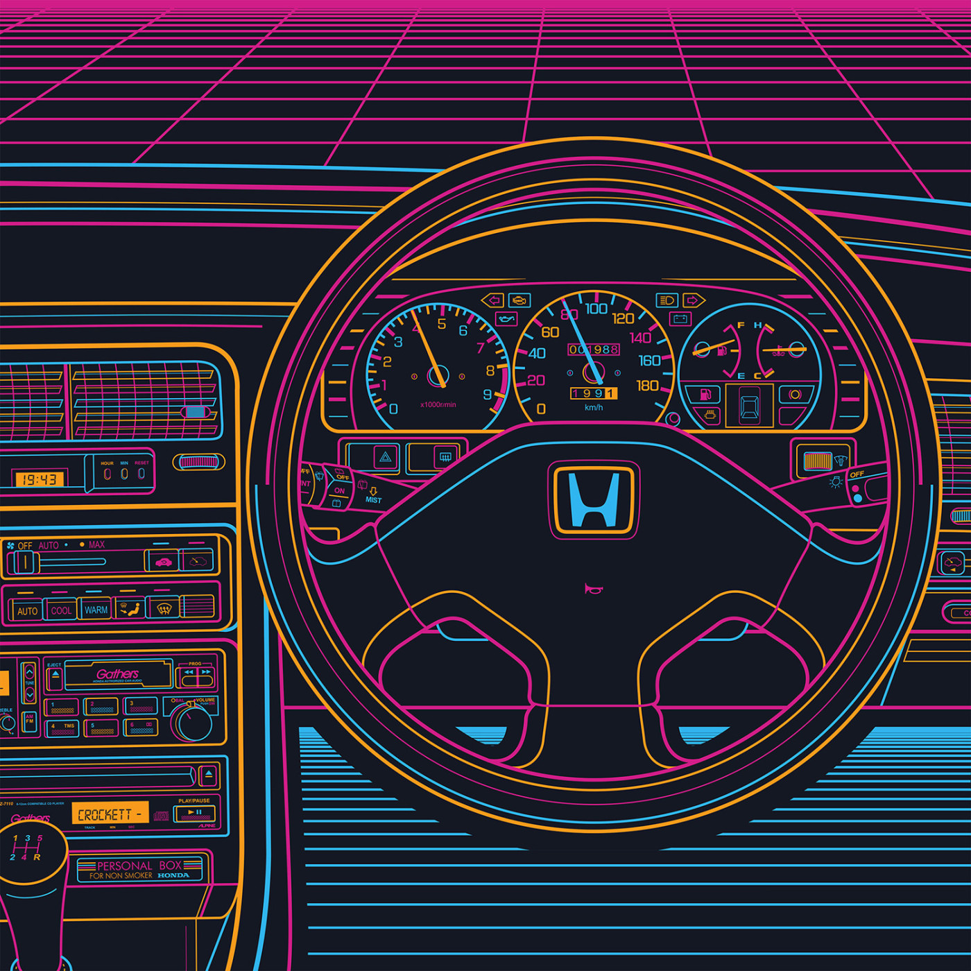 Honda CRX Eighties Sunset