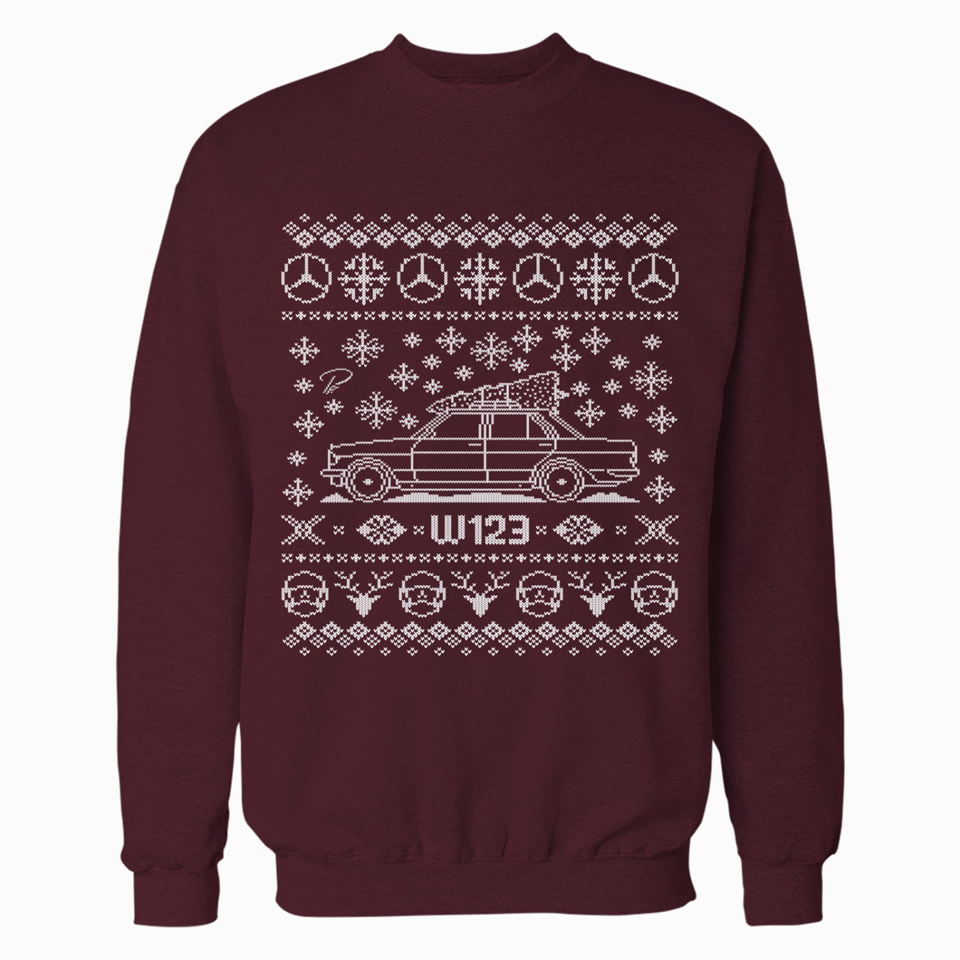 Mercedes-Benz W123 Sedan Full Christmas Sweater
