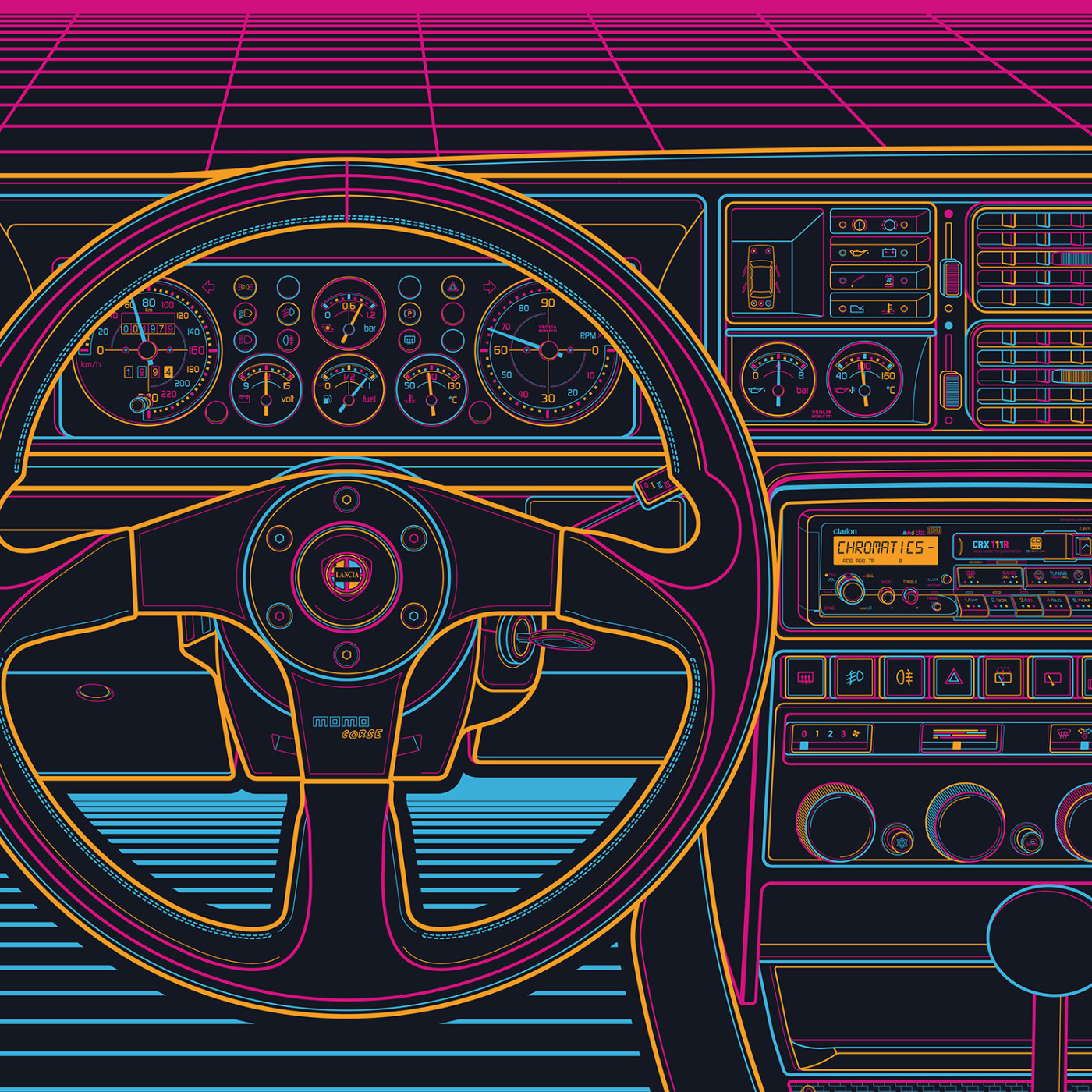 Lancia Delta Integrale Eighties Sunset
