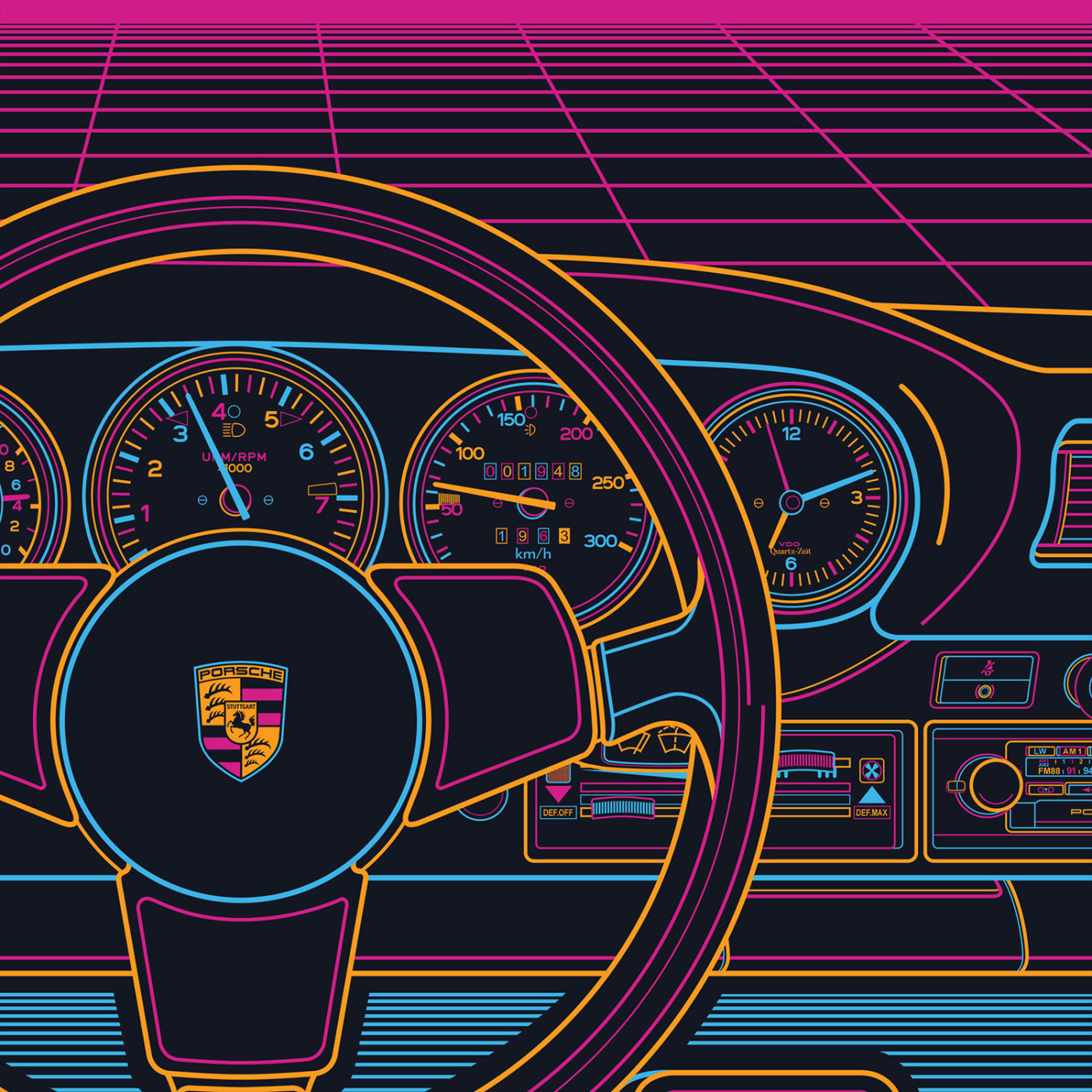 Porsche 930 OEM Eighties Sunset