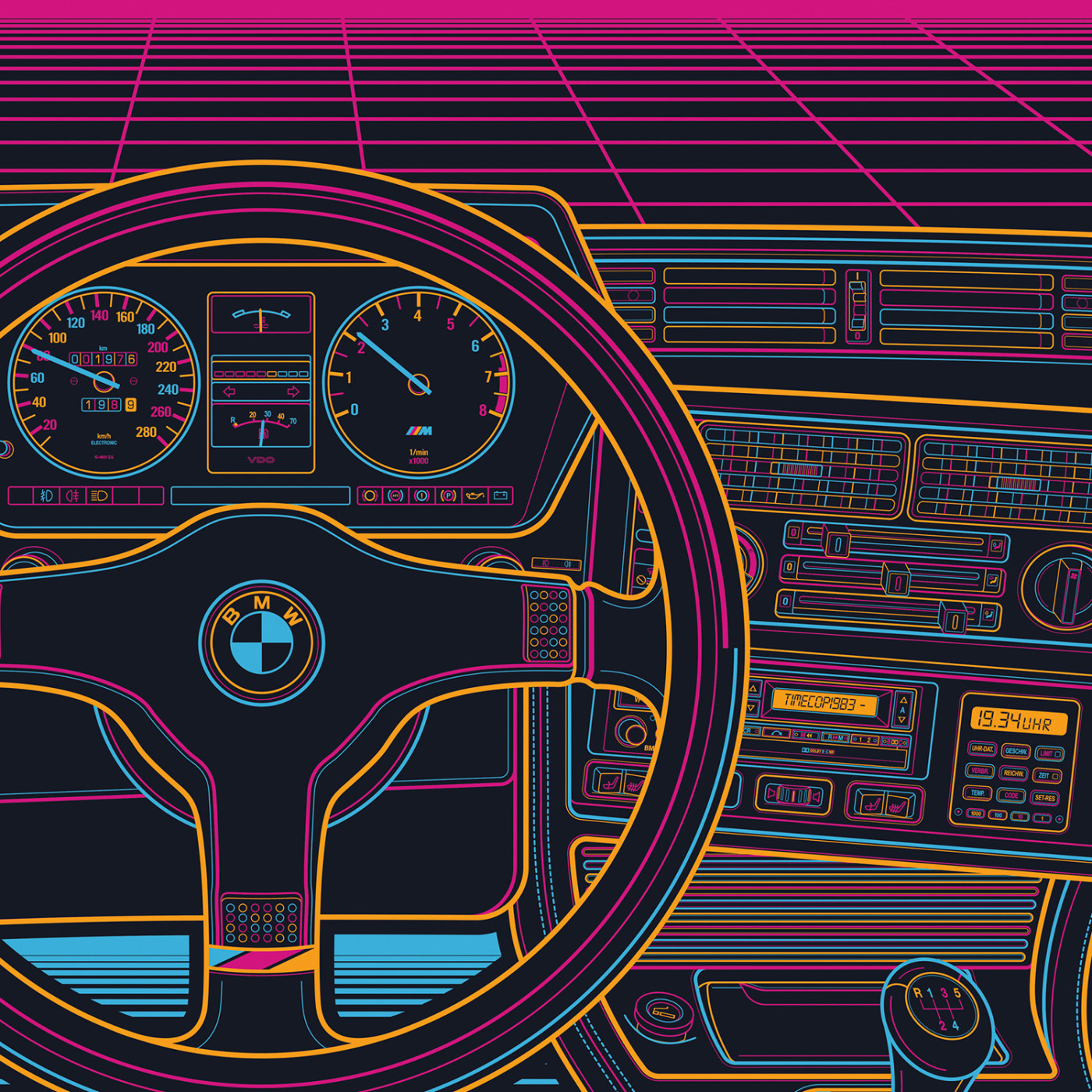 BMW E24 Eighties Sunset