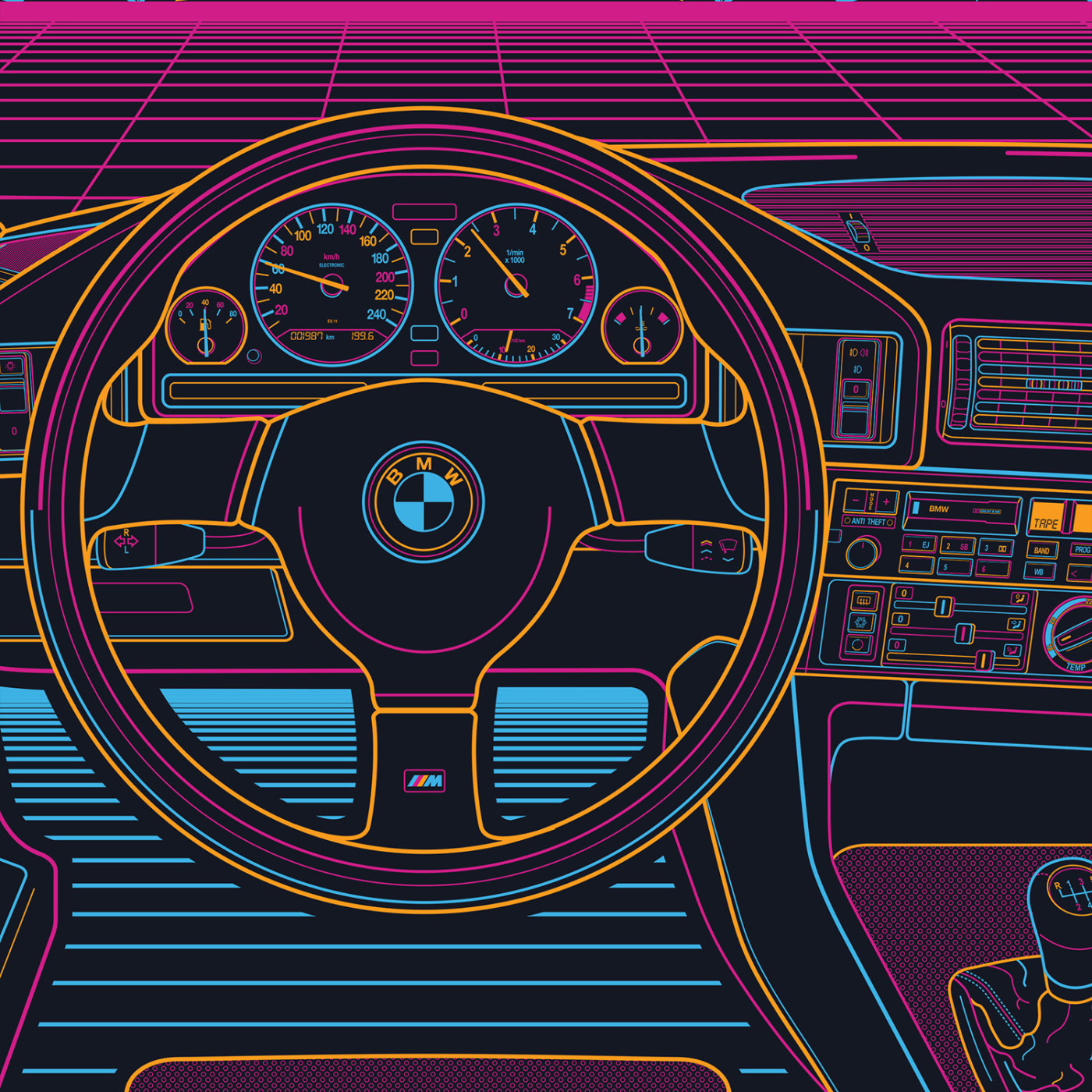 BMW E34 Eighties Sunset