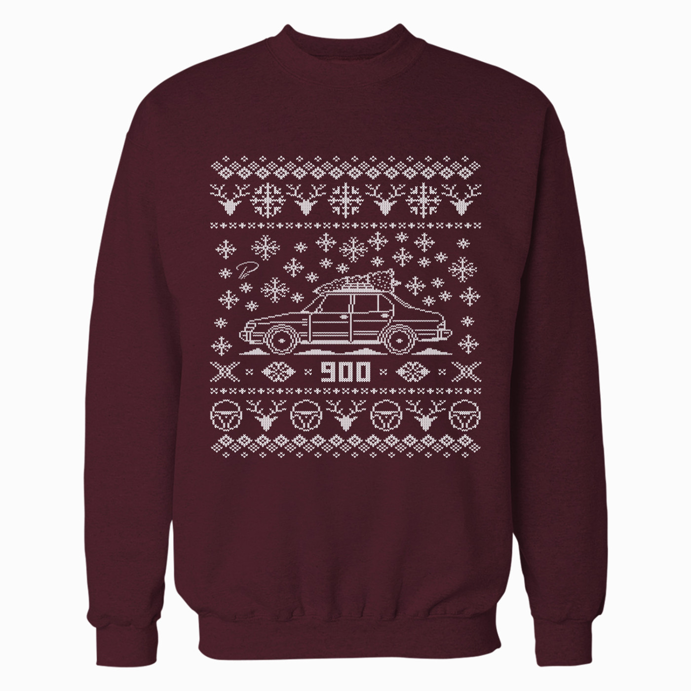 Saab 900 4 Door Full Christmas Sweater