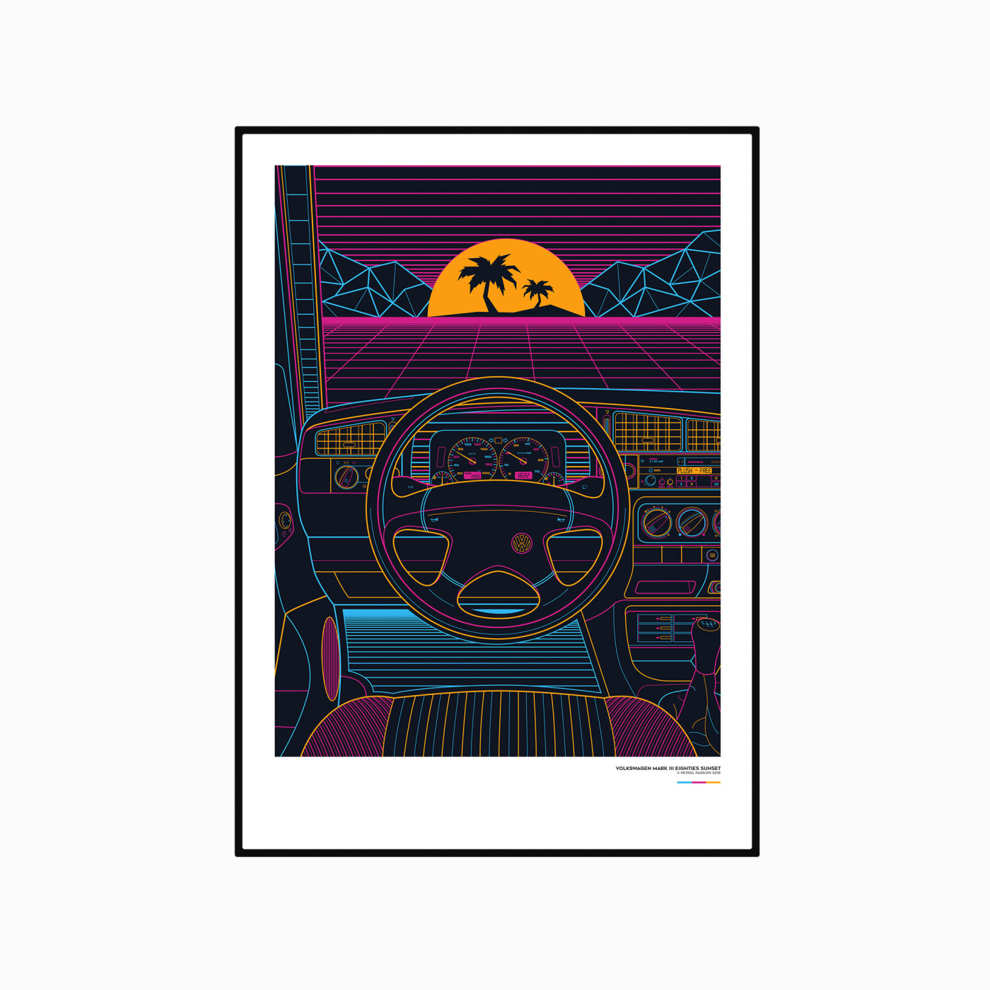 VW MK3 Eighties Sunset