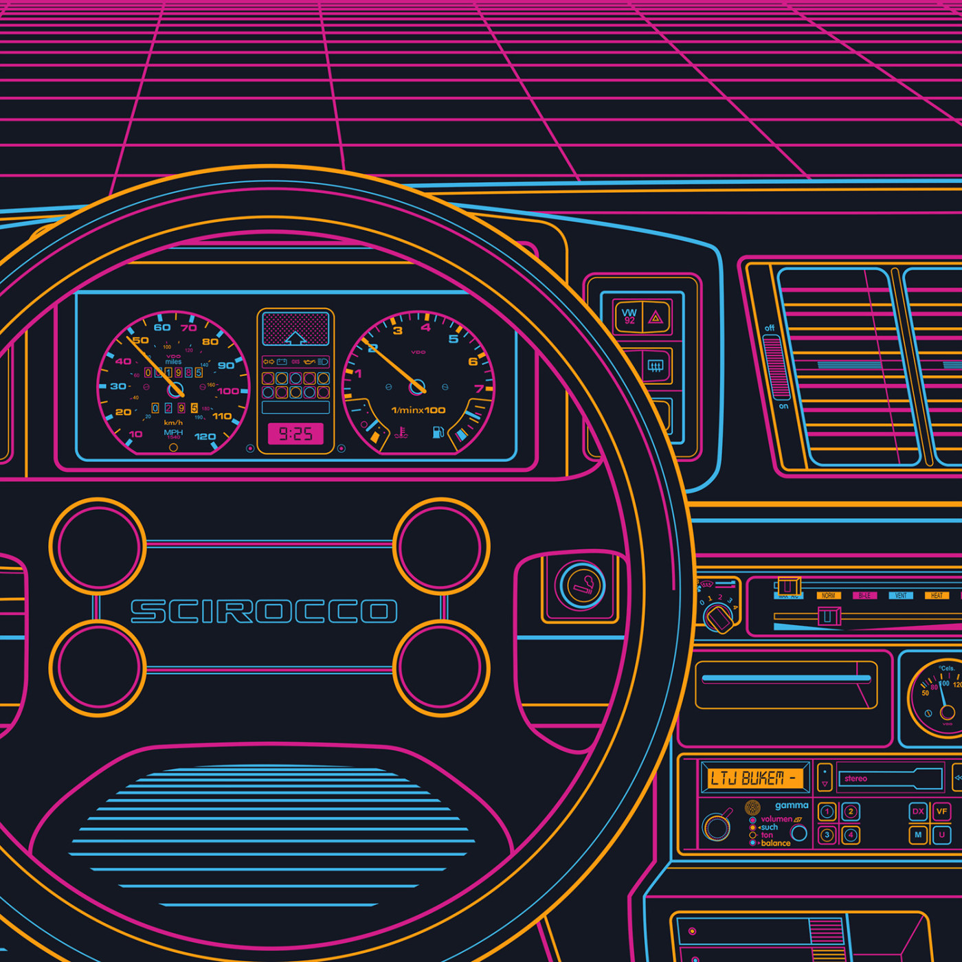 VW Scirocco MK2 Eighties Sunset