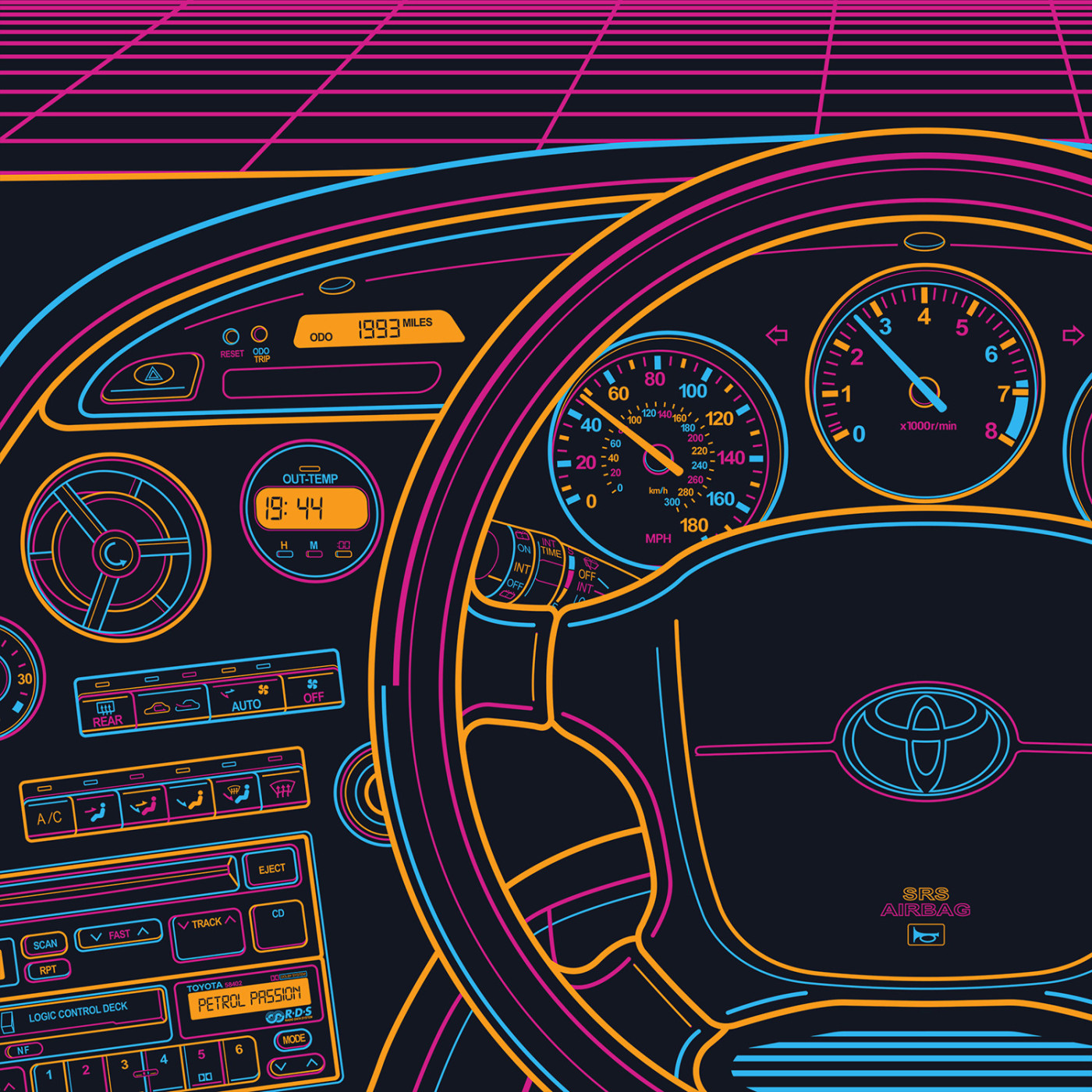 Toyota Supra A80 Eighties Sunset