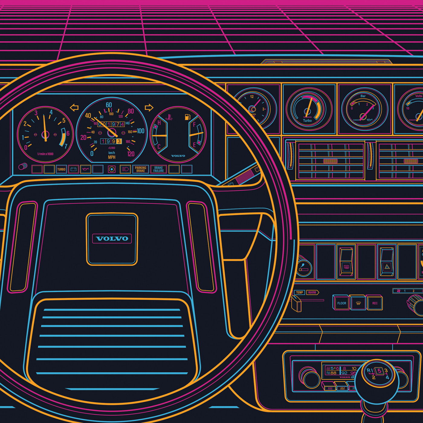 Volvo 240 Eighties Sunset